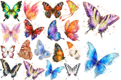 Alcohol Ink Butterfly Clipart Bundle, Ethereal Gold PNG Product Image 1