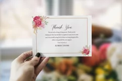 Floral Funeral Thank You Card, Ms Word & Photoshop Template Product Image 1