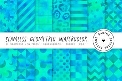 Watercolor Geometric Seamless Digital Paper | Mermaid Colors Product Image 1