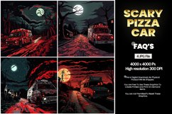 Scary Pizza Car Square Coaster - 04 Variations Product Image 1