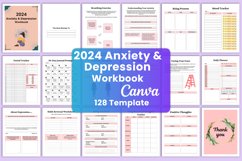 2024 Anxiety &amp; Depression Workbook Canva Product Image 1