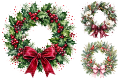 Watercolor Christmas Wreath Clipart Product Image 2