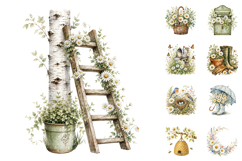 Watercolor Spring Daisy Clipart Bundle Product Image 1