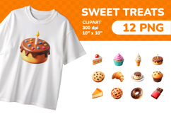 Sweet Treats PNG Clipart Set 12 Items for Sublimation &amp; Prin Product Image 1