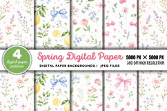 Spring Digital Paper Backgrounds JPG Product Image 1