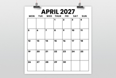 2027 Square 12x12 In Large Number Monday to Sunday Calendar Product Image 2
