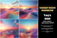 Sunset Neon Rainbow Square Coaster - 04 Variations Product Image 1