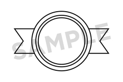 Outline Badge &amp; Banner Clip Art Set Product Image 5