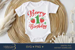 Berry 1St Birthday Cute Strawberry Desig Svg, New Born svg Product Image 1