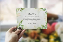 Floral Funeral Thank You Card, Ms Word & Photoshop Template Product Image 1