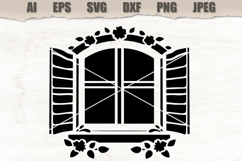 Stencil Floral Window Shutter Product Image 1