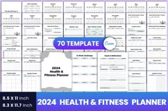 2024 Health & Fitness Planner Canva Product Image 1