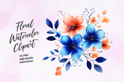 Watercolor floral clipart sublimation Product Image 1