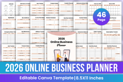 2026 Online Business Planner Canva Template Product Image 1