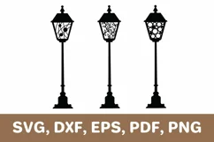 Street lamp svg, street lantern svg, Cricut, Silhouette Product Image 1