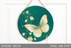 Butterfly Door Sign Sublimation. Summer Door Sign Design Product Image 1