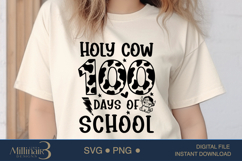 Holy Cow 100 Days Of School ,100Th Day Smarter Teacher Kids Product Image 1