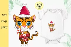 Cute cartoon tiger with beautiful eyes, Year of Tiger 2022 Product Image 1