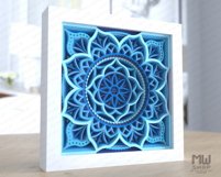 3D Mandala Pattern Shadow Box Mandala SVG DXF - M169 Product Image 3