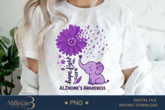 Alzheimer’s Awareness Hope Fight Cure PNG ,Purple Ribbon PNG Product Image 1