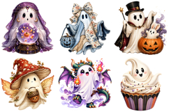 Funny Ghost Spooky Halloween Clipart, Sublimation Designs Product Image 1