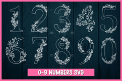 Floral Numbers 0-9 SVG Outline Design Product Image 1