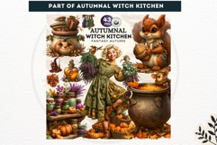 Autumnal Witch Kitchen Clipart cozy Fall PNG sublimation Product Image 2