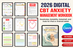 2026 Digital CBT Anxiety Management Workbook Product Image 1