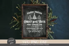 Farm Fresh Christmas Trees SVG, Christmas SVG, Farmhouse SVG Product Image 1