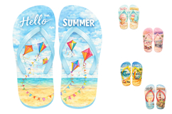 Hello Summer Flip Flop Sublimation PNG Product Image 2