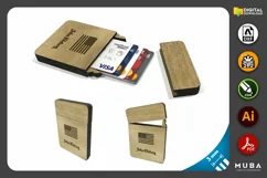 Pocket Card Holder, Wooden Card Holder, Laser Cut File Product Image 1