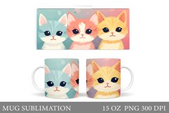 Cute Cat Mug Design. Cat Mug Sublimation Product Image 1