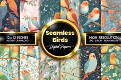 Seamless Birds Pattern Digital Papers, Birds Pattern Product Image 1