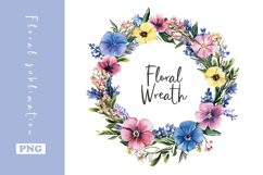 Watercolor Lovely Wildflower Wreath Clipart Product Image 1
