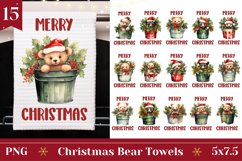 Merry Christmas Kitchen Towel Bundle, Christmas Bear PNG Product Image 1