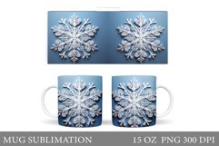 Snowflake Mug Wrap Design. Snowflake Winter Mug Wrap Product Image 1