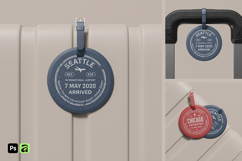 Round Leather Luggage Tag Mockup Product Image 1