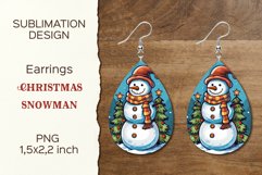 Christmas Snowman | Earring Teardrop | Sublimation Design Product Image 1