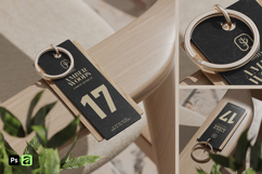 Acrylic Key Tag with Wooden Detail Mockup Product Image 1