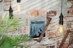 Hardcover Books on a Holder on Brick Wall Mockup Product Image 1
