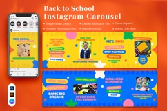 Back to School Instagram Carousel &amp; Canva Template Product Image 1
