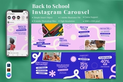 Back to school Instagram Carousel &amp; Canva Template Product Image 1