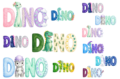 Watercolor Dino Sublimation Designs for Shirts, Mugs Product Image 1