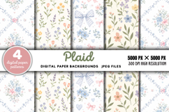 Plaid Digital Paper Backgrounds JPG Product Image 1