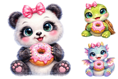 Animal Donut Clipart Bundle Product Image 1