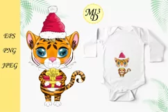 Cute cartoon tiger with beautiful eyes, Year of Tiger 2022 Product Image 1