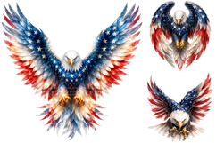 Patriotic American Flag Bald Eagle PNG, Independence Day Product Image 2
