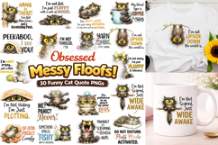 Funny Fluffy Cat Sarcastic Quote PNG Product Image 1