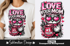 Mother Love Owl Heart Glasses Sublimation PNG Product Image 1