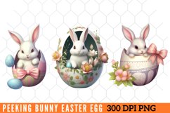 Peeking Bunny Easter Egg Clipart Product Image 1